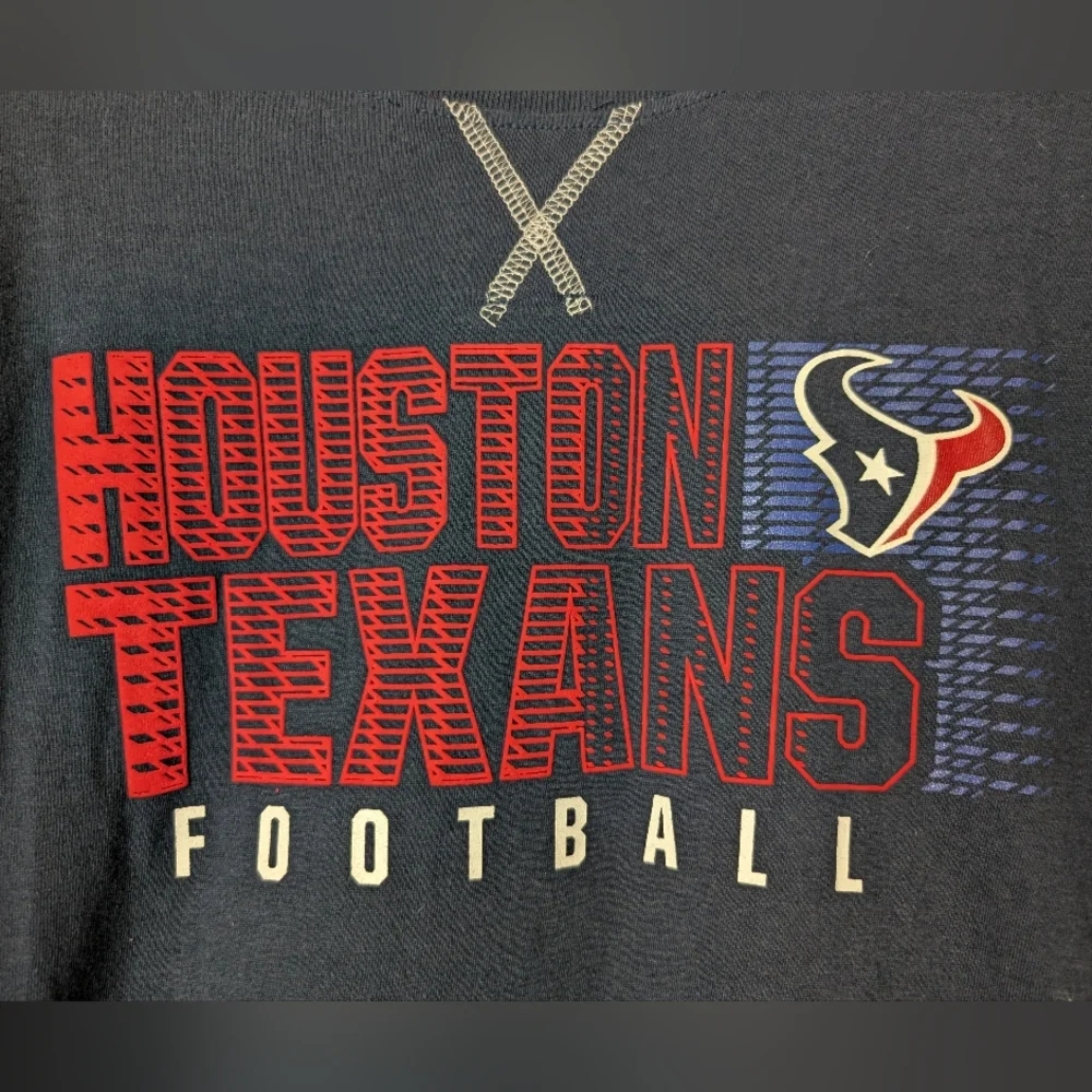 NWT•NFL Houston Texans Double Layer Long Sleeve T-shirt•Navy/Gray•Boys L 14/16 - Picture 2 of 7